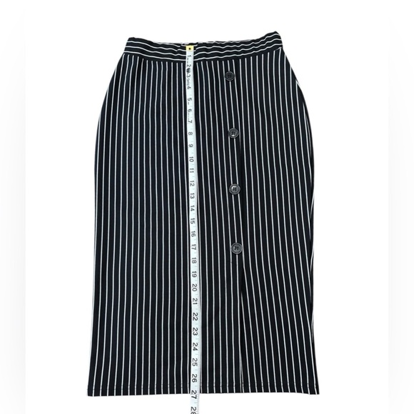 Another Story, Chic Stripe Stretch Pencil Skirt, XS, Black & White - Picture 6 of 8